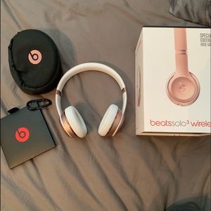 apple beats by dre rose gold limited edition solo 3 wireless headphones